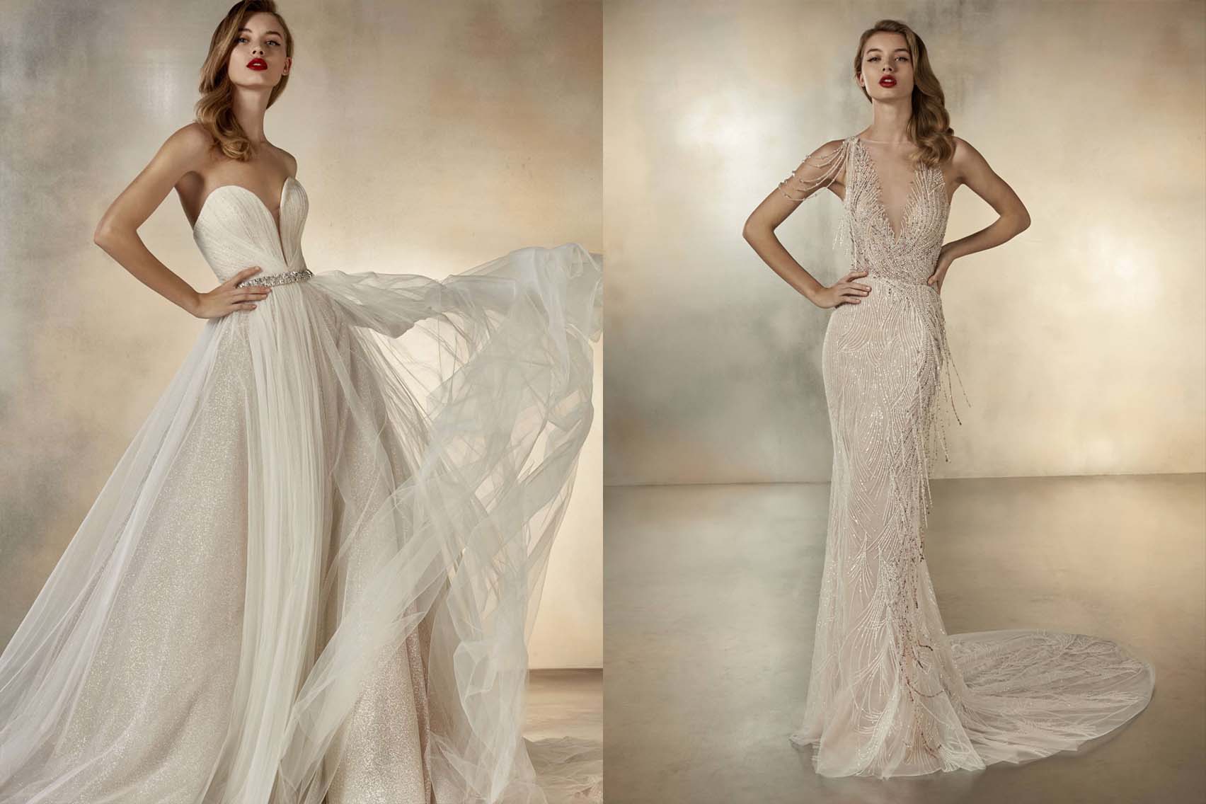 Pronovias 2020 abiti da sposa stile Sirena preziosi e semplici